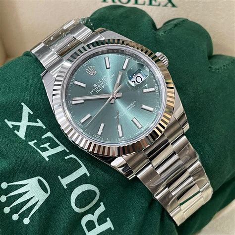 rolex datejust 41 gold green|Rolex Datejust price chart.